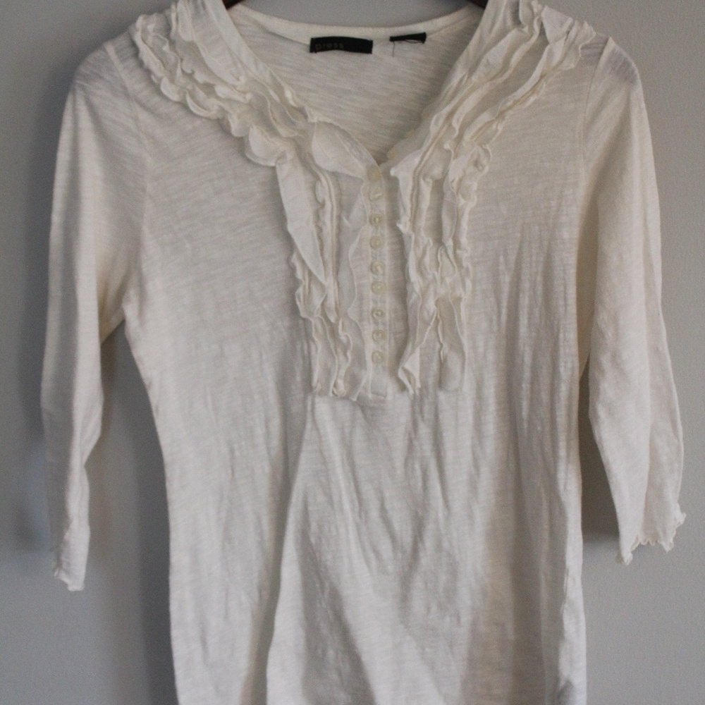 3/4 Sleeve Ruffle Top - Picture 2 of 4